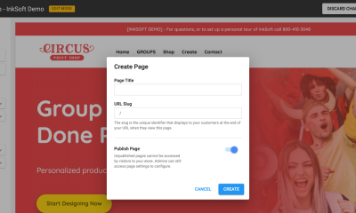InkSoft Custom Pages Feature