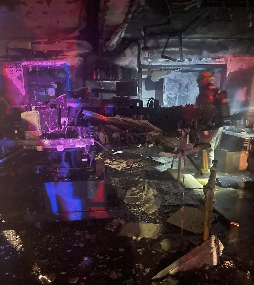 Screen Shop Destroyed by Fire