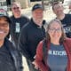 Care Closet Director Duke Givens led a tour of Long Beach to show firsthand what the poster proceeds would go toward. [Pictured left to right: Duke Givens and sponsors Mark Bailey (SanMar), Rick Roth (Ink Kitchen), Pam Ikegami (Ink Kitchen), and Josh Ellsworth (Stahls’).