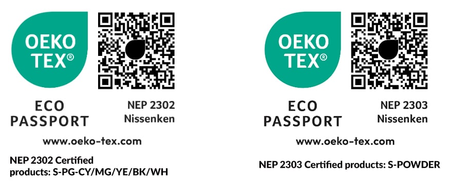 Roland DG DTF Printer Ink, Powder Receive Eco Passport Certification