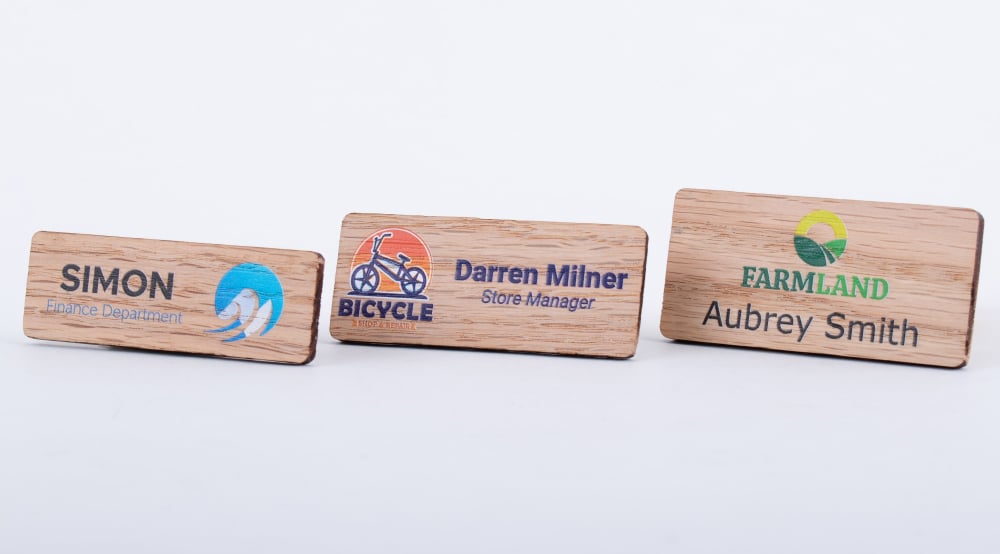 Name Badges Wooden Tags 