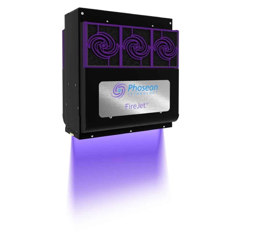 Phoseon LED curing lamps convert greater than 30% of the input power to UV curing energy. 